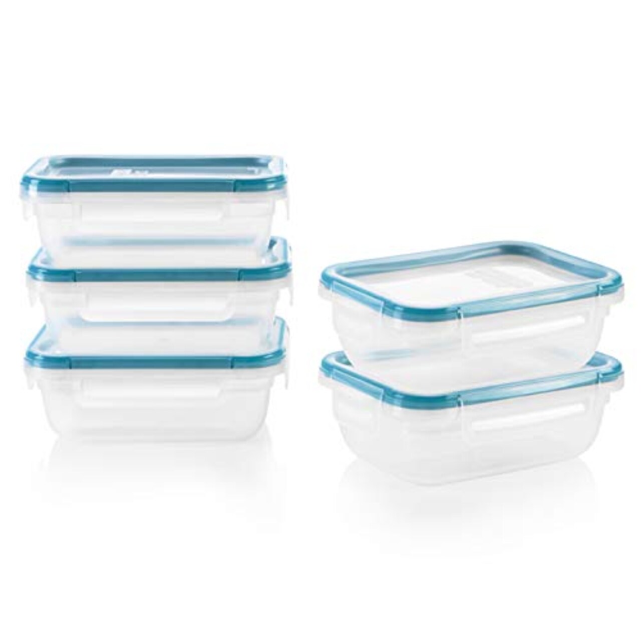 Snapware Total Solution 10-Pc Plastic Food Storage Containers Set with Lids,  3-Cup Rectangle Meal Prep Container, Non-Toxic, BPA-Free Lids with 4  Locking Tabs, Microwave, Dishwasher, and Freezer Safe